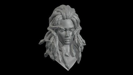 Meduse Kopf griechisch Mythologie Göttin Gottheit Anhänger Linderung Skulptur Büste bas Schmuck Medaillon Gesicht Kunst Skulpturen 3d print model - Mito3D