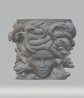 méduse encens titulaire soutien grec porte serpent serpents modèle figuré art 3d print model - Mito3D