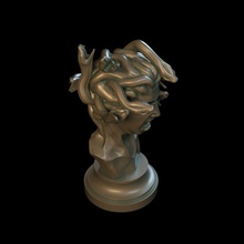 medusa modelo estatua of serpiente escultura gorgona cabeza roca mármol fotorrealista antiguo grecia roma materiales caliza zbrush mitología reptil monstruo arte esculturas 3d print model - Mito3D