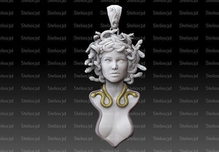 medusa pendant 3d print model zbrush cnc printable jewelry greek mythology ancient greece pendants art god goddess deity sculpture jewellery head face sculptures 3d print model - Mito3D