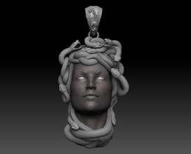 medusa kolye 3d yazdır model zbrush cnc yazdırılabilir takı yunan mitoloji antik yunanistan sanat tanrı tanrıça heykel mücevher heykeller fantezi kurgusal yaratık 3d print model - Mito3D