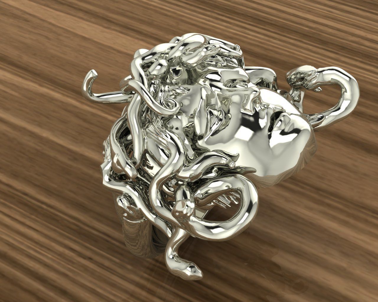 méduse bague gorgone bijou mythologique bijoux anneaux 3D print model - Mito3D