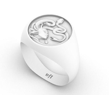 medusa anel vfl vfl3d mitologia grego joalheria prata imprimível argolas 3d print model - Mito3D