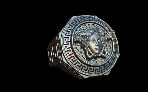 medusa ring jewelry gold snake mythology sculpture versace versage fantasy head printable silver art pendant rings pendants greek 3d print model - Mito3D