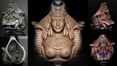 méduse serpent bague grec mythologie dieu déesse déité pendentif soulagement sculpture bas bijoux médaillon tête visage sculptures art laqué anneaux 3d print model - Mito3D