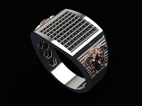 meduse versace männer ring gold juwel schmuck druckbar diamant engagement platin mode hochzeit finger sterling silber ringe 3d print model - Mito3D