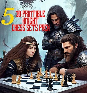 mega chess stl files pack - including 5 sets set pieces board file 3d print handmade queens gambit birthday gift vintage books download knight game games king toys 3d print model - Mito3D