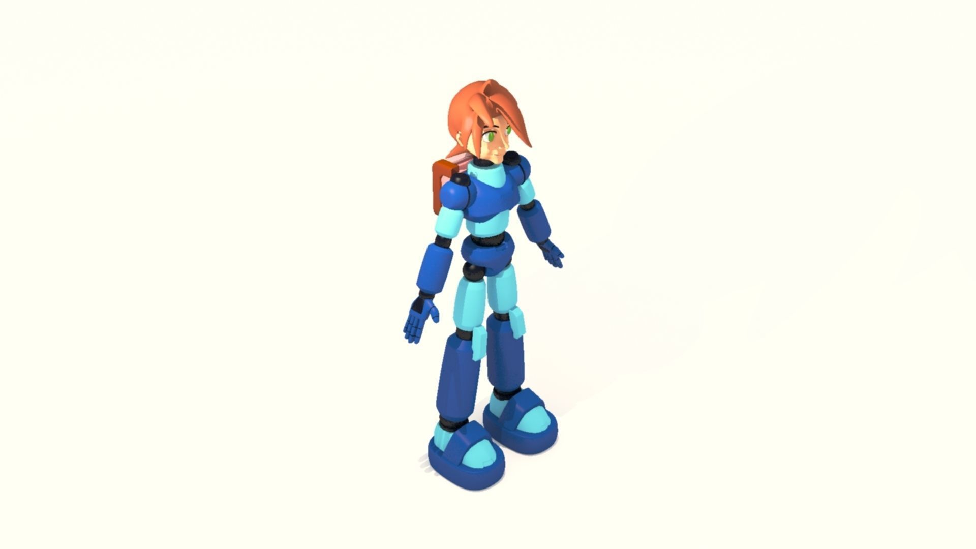 mega man pose 2 art character retro cute doll boy cartoon children 3d printable games toys miniature robotic robot 3D print model - Mito3D