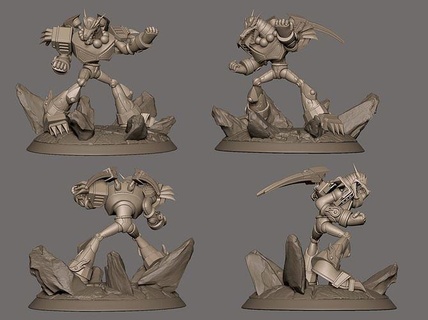 megaman x6 magma dragoon stl statue moon megman capcom video game art sculptures 3d print model - Mito3D