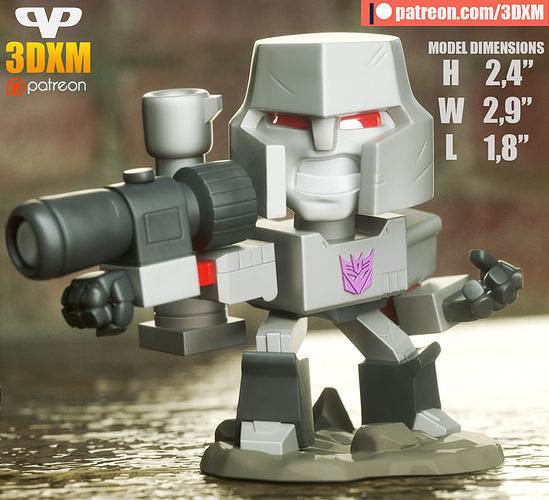 megatron chibi 3d impresión stl juegos juguetes 3D print model - Mito3D