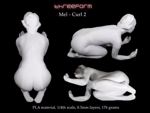 mel curl2 pose escanear bodyscan figura figurilla agachado estatua arte escaneos réplicas 3d print model - Mito3D
