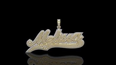 mélisse pendentifs or bijoux argent diamant lampe lumière éclairage Collier mode beauté 3d print model - Mito3D