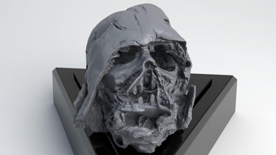 melted darth vader helmet - star wars skull 3d print model sculpture decor statue halloween grave anatomy horror force awakens storm trooper empire diy hobby kylo ren 3d print model - Mito3D