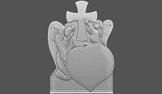 memorial tombstone angel cnc monument tomb grave gravestone graveyard carve marble cross headstone christian religiou bulgarian engraving baby art sculptures 3d print model - Mito3D