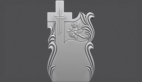 memorial tombstone cross cnc monument tomb grave gravestone graveyard carve marble headstone christian religiou bulgarian engraving roses carving carved art sculptures 3d print model - Mito3D