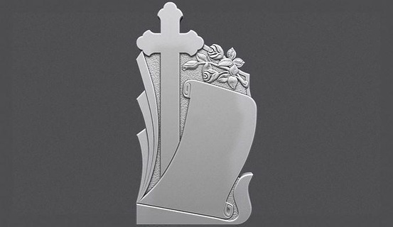memorial tombstone roses cnc monument tomb grave gravestone graveyard carve marble cross headstone christian religiou bulgarian engraving carving carved object art signs logos 3d print model - Mito3D