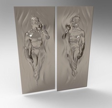 hombres 3d impresión modelo arte alivio mural imagen bajorrelieve escultura esculturas 3d print model - Mito3D