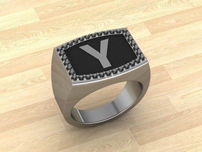 männer alphabet schmuck ring ringe mode silber gold zubehör liebe handgemacht diamanten diamant stil schmuckdesigner schmuckdesign edelsteine briefe brief 3d print model - Mito3D