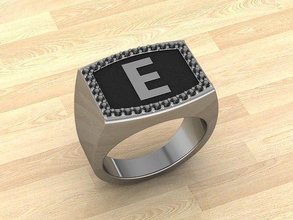 men alphabet jewelry ring rings jewellery fashion silver gold accessories love handmade diamonds diamond style jewelrydesigner jewelrydesign gemstones letters letter 3d print model - Mito3D