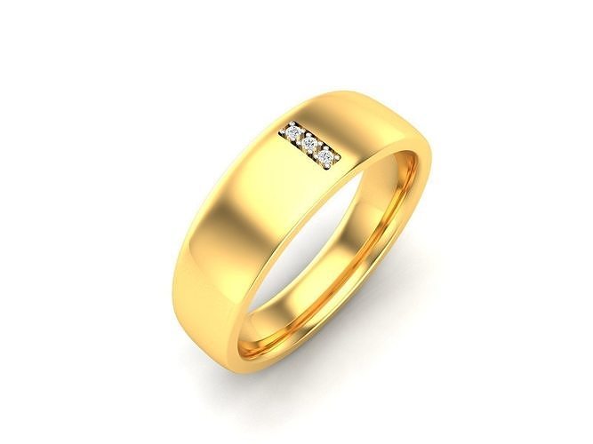 men band 3dm render details jewellery jewelry ring gold diamond gem jewel printable precious eternity casual wedding engagement gents groom rings 3D print model - Mito3D