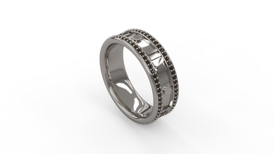homens banda anel 33 ouro jóia joalheria prata imprimível diamante mulher moda casamento solitário saphire rubi amar romano namorados argolas 3d print model - Mito3D