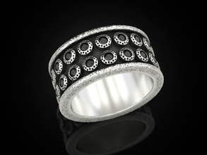 homens anel de banda 5 jóias imprimir 3dprinted printable anéis o design jóia ouro a moda printabl impressão prototipagem prata casamento motociclista escurecimento textura 3d print model - Mito3D