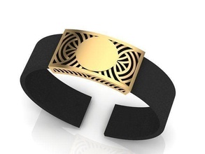 homens pulseira 1g couro prata moda joalheria pulseiras 3d print model - Mito3D
