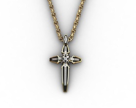 men cross jesus gold jewelry religious fashion challenge pendants 3d print model - Mito3D