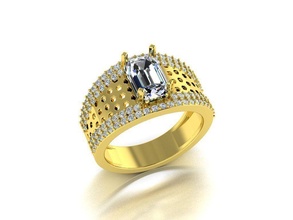 hombres diamante joyería joya anillo oro 3dprint moda amante imprimible eurosize Moda belleza brillante lujo moderno diseño 3d print model - Mito3D