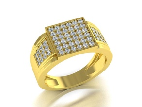 hombres diamante joyería joya anillo oro 3dprint moda amante imprimible eurosize belleza brillante lujo moderno diseño anillos 3d print model - Mito3D