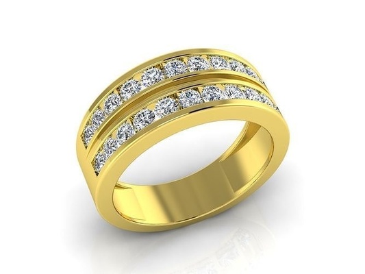 hombres diamante joyería joya anillo oro 3dprint moda amante imprimible eurosize moda belleza brillante lujo moderno diseño anillos 3d print model - Mito3D