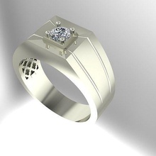 Hommes diamant bague mode bijoux or argent imprimable bijou platine brillant beauté vêtements rubis droplight saphir anneaux 3d print model - Mito3D