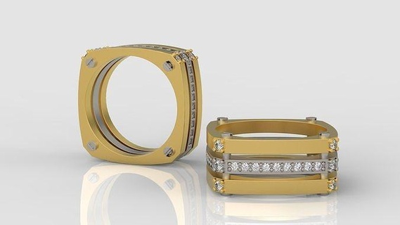 uomini diamante squillare 3d Stampa modello a72 oro gioielleria anelli Fidanzamento gioiello uomo moda stampabile maschio Uniti d'America Canada Francia 3d print model - Mito3D