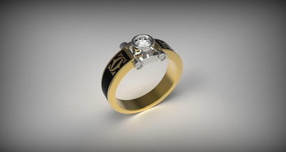 men diamond ring jewelry gold silver wedding rings 3d print model - Mito3D