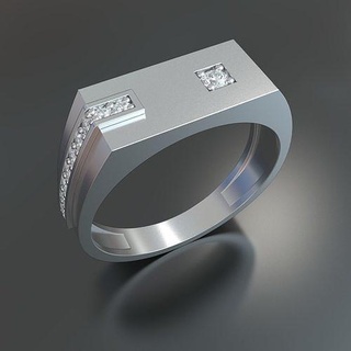 men diamond square ring 3dm rings gold jewelry printable silver jewel wedding gem engagement brilliant royaldesign royaldesign2018 white 3dmmodel design 3d print model - Mito3D