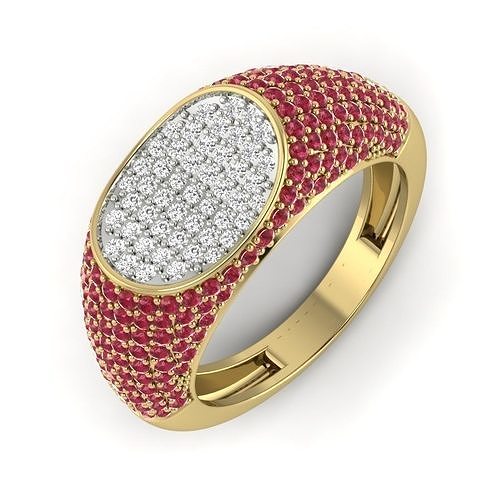 hombres compromiso anillo joya boda joyería diamante moda libra esterlina blanco colgante pendiente collar anillos imprimible brillante oro 3D print model - Mito3D