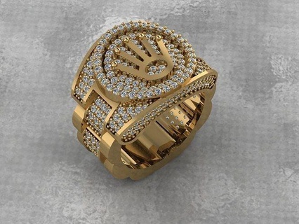 uomini moda squillare gioielleria stampabile platino argento gemma brillante oro gioiello lusso svizzero orologio Svizzera flessibile roby sport anelli 3d print model - Mito3D