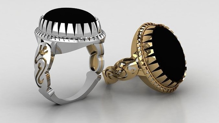 homens moda anel senhores joalheria imprimível ouro prata argolas noivado jóias 3d print model - Mito3D