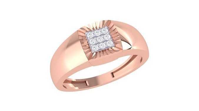 homens noivo senhores diamante anel 3dm renderiza detalhe jóias imprimível gema ouro platina Casamento joalheria precioso luxo argolas masculino banda 3D print model - Mito3D