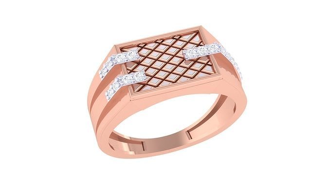 hombres novio caballeros diamante anillo 3dm renders detalle joyería imprimible joya oro platino Boda precioso lujo anillos masculino banda 3D print model - Mito3D
