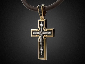 men holy cross pendant p5 church religion christian celtic jesu cathedral necklace jewelry jewellery art gold silver platinum shine gemstone diamond necklaces pendants 3d print model - Mito3D