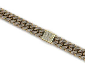 Hommes bijoux bracelet argent diamant gemme bague bracelets 3d print model - Mito3D