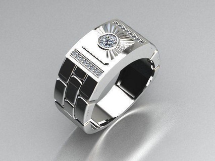 Hommes bijoux bague or imprimable argent anneaux diamant bijou engagement 3djewelry gratuits menring hommes bijoutiers ringmen 3d print model - Mito3D