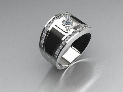 hombres joyería joya anillo oro imprimible plata anillos diamante compromiso Moda menring joyeria joyeros libres 3d print model - Mito3D