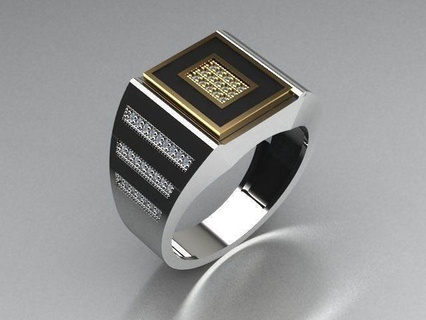hombres joyería joya anillo oro imprimible plata anillos diamante compromiso libres joyeria joyeros menring 3d print model - Mito3D