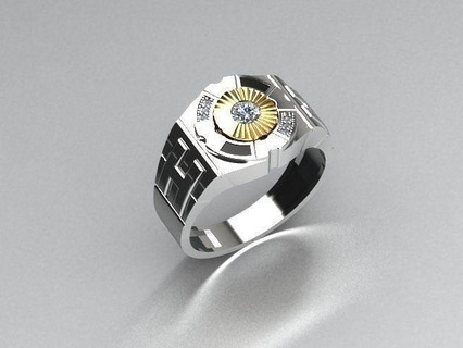 hombres joyería joya anillo oro imprimible plata anillos diamante compromiso 3djewelry freering joyeria menring joyeros 3d print model - Mito3D