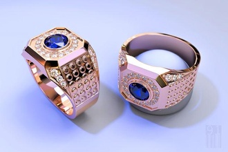 men jewelry ring stones stl obj diamonds jewel gem gold silver printing printable print cnc signet fashion style rings 3d print model - Mito3D