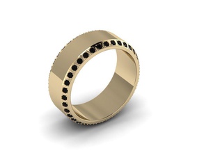 männer schmuck ring 006 essen männlich chrom mode luxus glasiert kinematographie isoliert maschinen disjunkt stahl druckbar sterling weiß silber ringe 3d print model - Mito3D