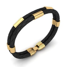 Männer Leder-Armband Schmuck menbracelet tessel bracelettesselcaps gold Silber Juwel - Armband Leder Charme braceletcharm Armbänder 3d print model - Mito3D