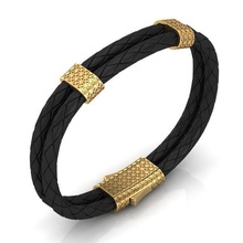 men leather bracelet menbracelet tessel bracelettesselcaps gold silver jewel jewelry charm braceletcharm bracelets 3d print model - Mito3D